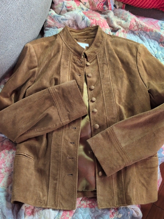 Charter Club Jackets & Blazers - Women's Suede Button-Front Jacket in Brown